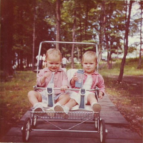 I remember this day, circa 1961. We were in Warwick, New York. We swam in a river-fed pool, and my parents could push my beautiful sisters Yvonne and Yvette about on the plank walkways through the woods. Would I remember this day without this photograph?